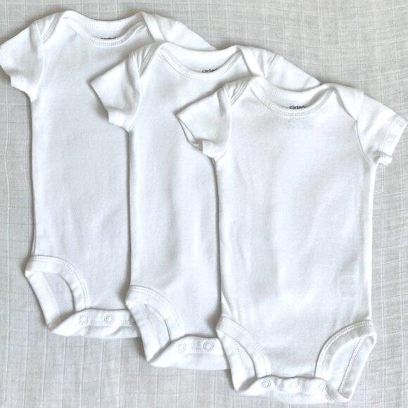 White Carter's Newborn Bodysuits Bundle - Picture 2 of 6